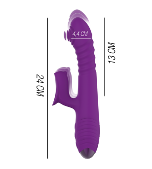 INTENSE - VIBRATEUR RECHARGEABLE MULTIFONCTION IGGY UP  DOWN AVEC STIMULATEUR CLITORAL VIOLET