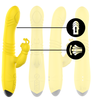 INTENSE - VIBRATEUR MULTIFONCTION TOKY UP  DOWN AVEC STIMULATEUR CLITORAL JAUNE