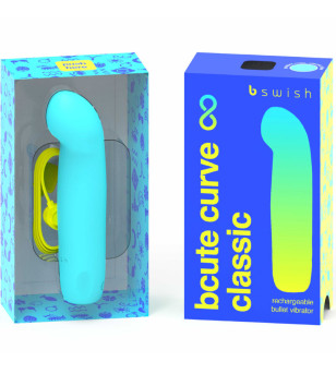 B SWISH - VIBRATEUR RECHARGEABLE BCUTE CURVE INFINITE CLASSIQUE BLEU SILICONE