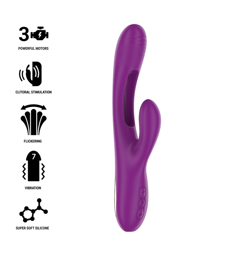 INTENSE - APOLO VIBRATEUR MULTIFONCTION RECHARGEABLE 7 VIBRATIONS AVEC LANGUE OSCILLANTE VIOLET