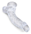 KING COCK - CLEAR PÉNIS COURBE RÉALISTE AVEC BOULES 16.5 CM TRANSPARENT