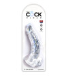 KING COCK - CLEAR PÉNIS COURBE RÉALISTE AVEC BOULES 16.5 CM TRANSPARENT