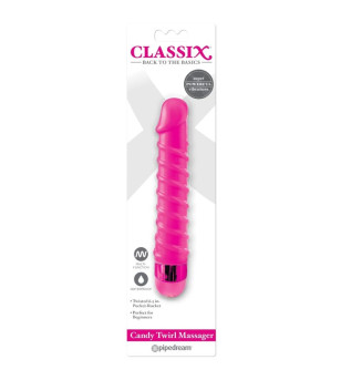 CLASSIX - MASSEUR VIBRANT CANDY TWIRL 16,5 CM ROSE