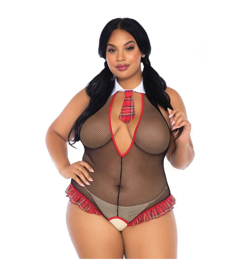 LEG AVENUE - ÉCOLIÈRE CROTHLESS FITNESS TEDDY GRANDE TAILLE