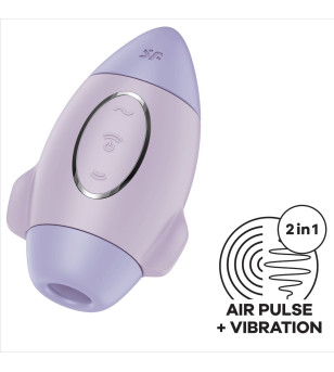 SATISFYER - MISSION CONTROL BLEU PETIT VIBRATEUR  DOUBLE IMPULSION