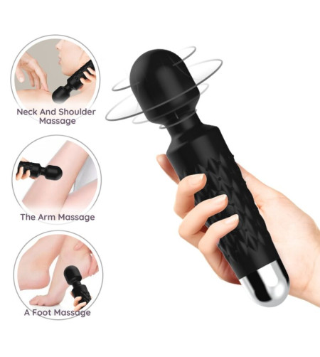 ARMONY - MASSEUR ET VIBRATEUR POSTMAN TÊTE SUPER FLEXIBLE NOIR