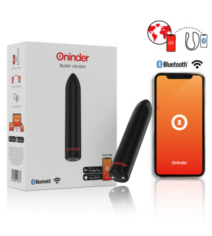 ONINDER - BERLIN VIBRATEUR BULLET NOIR 9 MODES 8,5 X 2 CM - APPLICATION GRATUITE