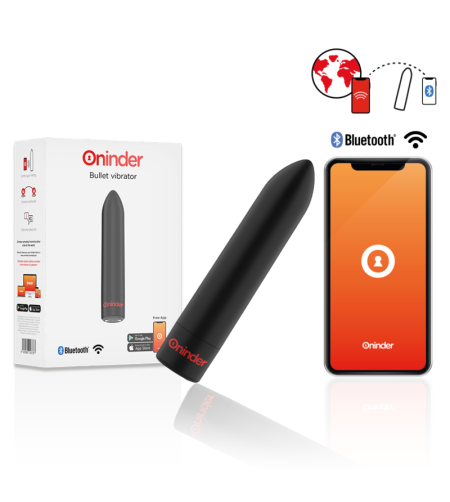 ONINDER - BERLIN VIBRATEUR BULLET NOIR 9 MODES 8,5 X 2 CM - APPLICATION GRATUITE