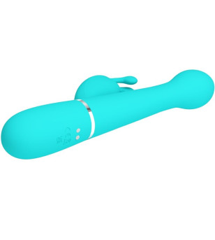 PRETTY LOVE - VIBRATEUR DEJON RABBIT 3 EN 1 MULTIFONCTION VERT AQUA