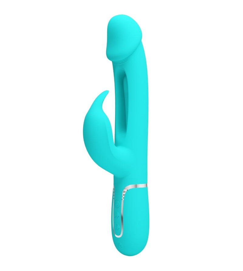 PRETTY LOVE - VIBRATEUR DEJON RABBIT 3 EN 1 MULTIFONCTION VERT AQUA