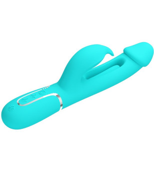 PRETTY LOVE - VIBRATEUR DEJON RABBIT 3 EN 1 MULTIFONCTION VERT AQUA