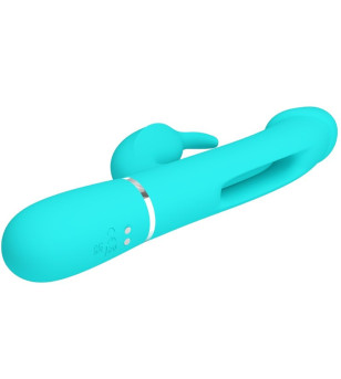 PRETTY LOVE - VIBRATEUR DEJON RABBIT 3 EN 1 MULTIFONCTION VERT AQUA