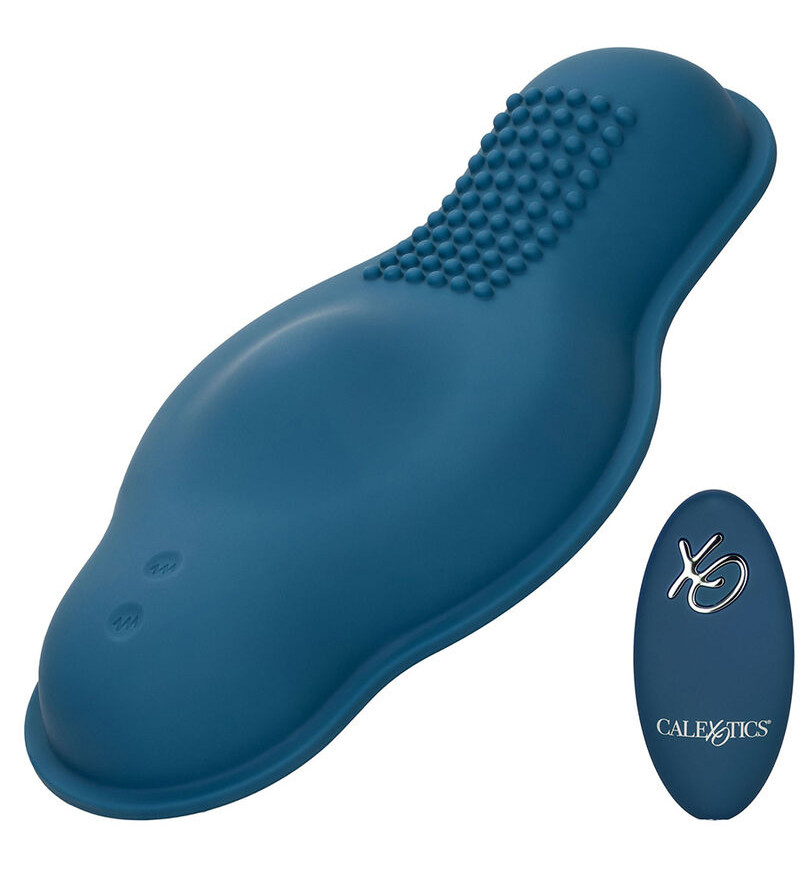 CALEXOTICS - RIDER MASSAGER DOUBLE MOTEUR TÉLÉCOMMANDE BLEU