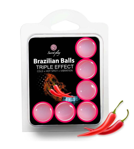 SECRETPLAY - SET 6 BALLES BRÉSILIENNES TRIPLE EFFET