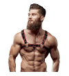 FETISH SUBMISSIVE ATTITUDE - HARNAIS DE POITRINE EN ÉCO-CUIR POUR HOMME NOIR/ROUGE