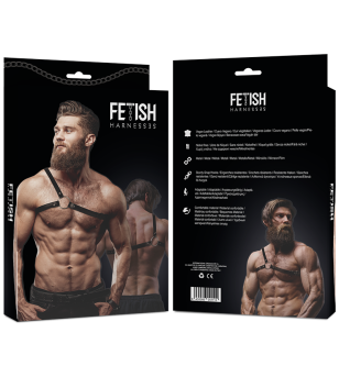 FETISH SUBMISSIVE - HARNAIS EN CUIR ÉCOLOGIQUE POUR HOMMES  ÉPAULES CROISÉES ATTITUDE