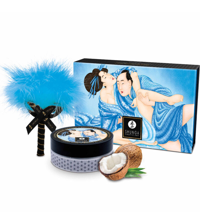 SHUNGA - KIT DE POUDRE DE MASSAGE COMESTIBLE À LA NOIX DE COCO