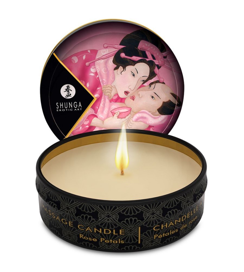 SHUNGA - BOUGIE DE MASSAGE MINI CARESS BY CANDELIGHT ROSES 30 ML