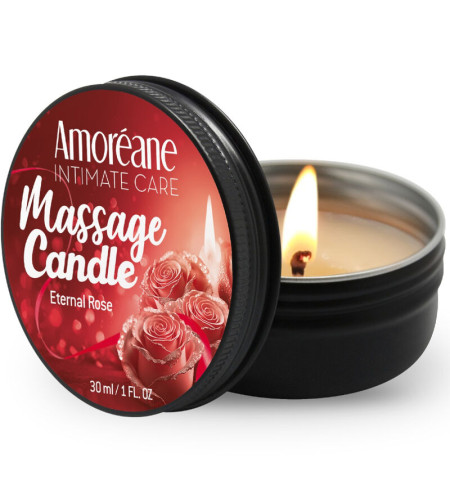 AMOREANE - BOUGIE DE MASSAGE ROSE ÉTERNELLE 30 ML