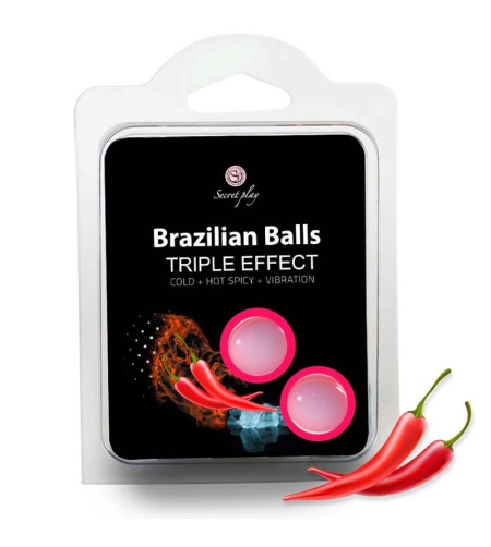 SECRETPLAY - SET 2 BALLES BRÉSILIENNES TRIPLE EFFET