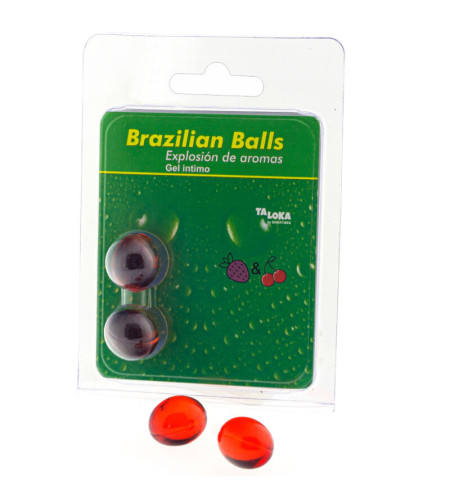 TALOKA - 2 BOULES BRÉSILIENNES GEL INTIME FRAISE  CERISE