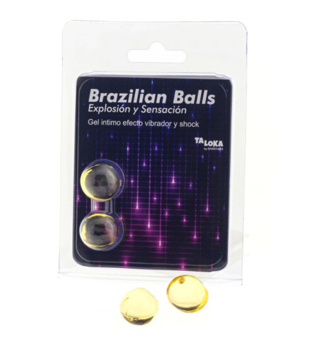 TALOKA - 2 BALLES BRÉSILIENNES VIBRANT  EFFET DE CHOC GEL EXCITANT