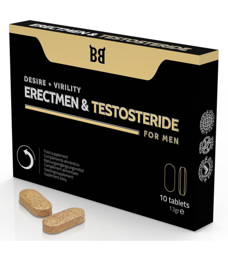 BLACK BULL - ERECTMEN  TESTOSTERIDE PUISSANCE ET TESTOSTÉRONE POUR HOMMES 10 GÉLULES