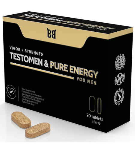 BLACK BULL - TESTOMEN  PURE ENERGY ENHANCER POUR HOMMES 20 GÉLULES