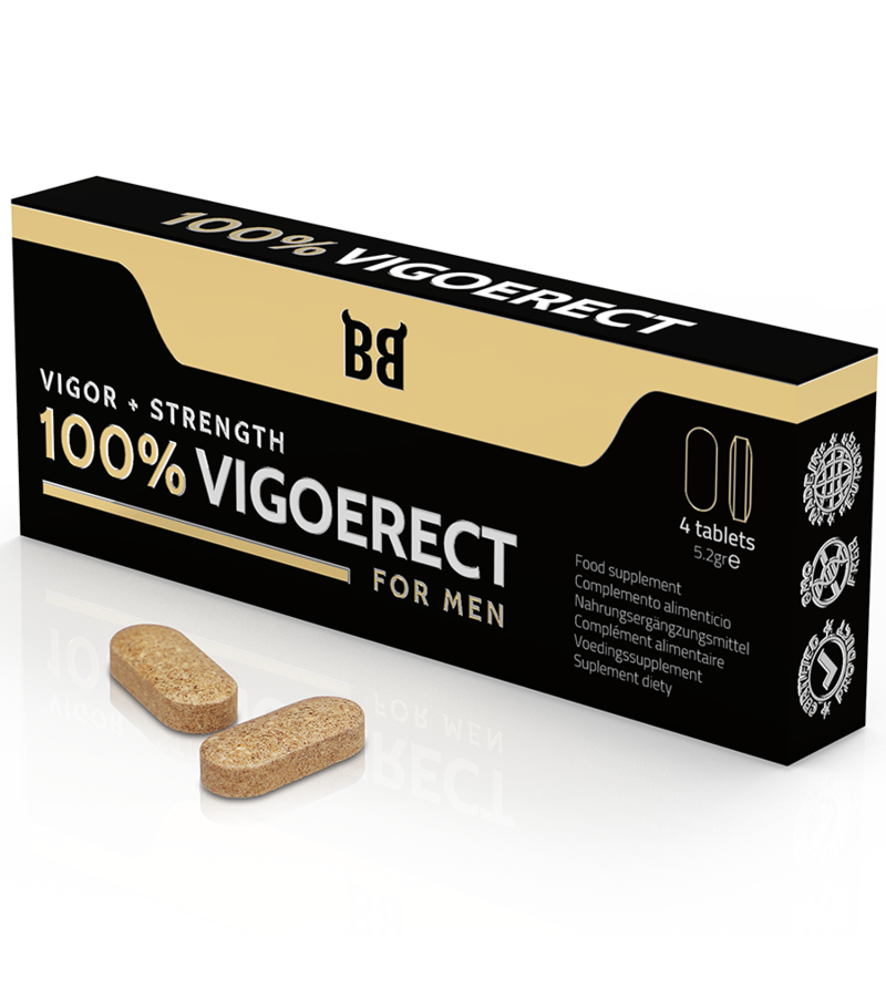 BLACK BULL - 100% VIGOERECT VIGEUR + FORCE POUR HOMME 4 COMPRIMES