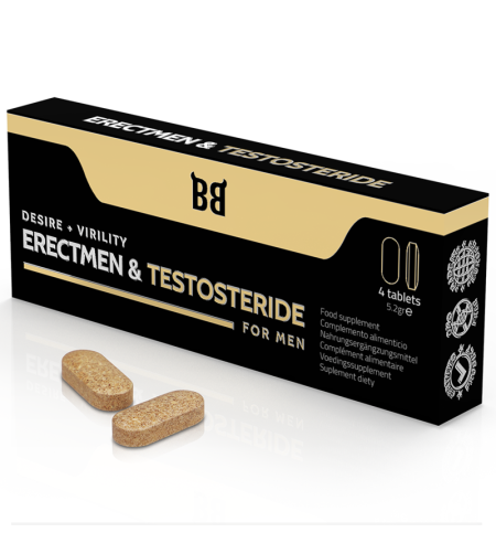 BLACK BULL - ERECTMEN  TESTOSTERIDE PUISSANCE ET TESTOSTÉRONE POUR HOMMES 4 GÉLULES