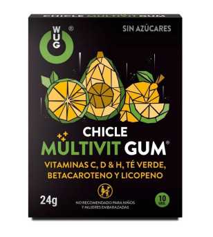 WUG GUM - MULTIVIT VITAMIN C, H, D, BETA-CAROTENE, LYCOPENE AND GREEN TEA 10 UNITS