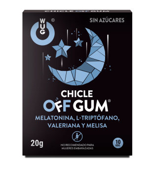 WUG GUM - OFF VALERIAN, TRYPTOPHAN, LEMON BALM AND MELATONIN 10 UNITS