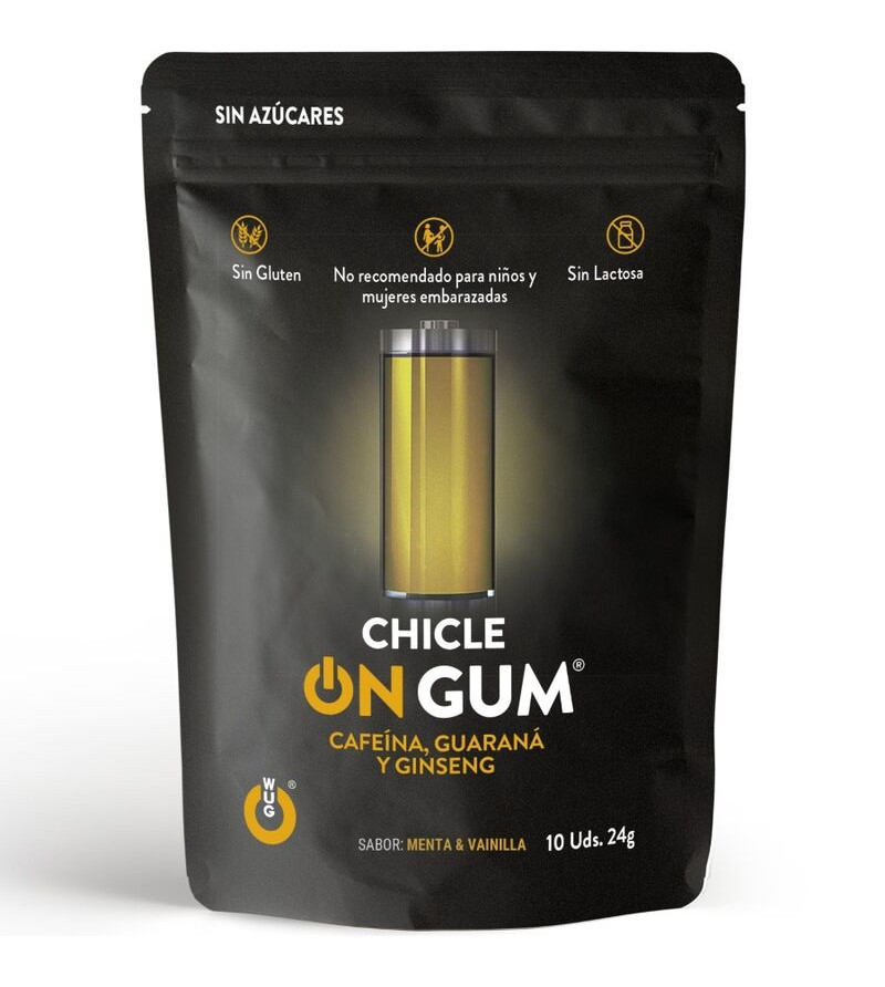 WUG GUM - ON CAFFEINE, GINSENG AND GUARANA GUM 10 UNITS