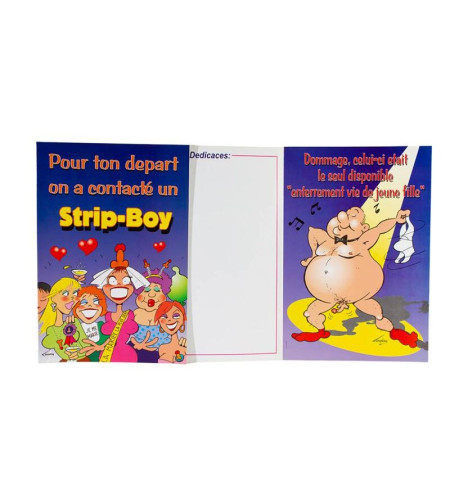 FEMARVI - CARTE DADIEU STRIP BOY /FR