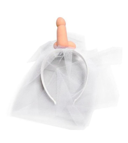 DIABLO PICANTE - VOILE DE MARIÉE BLANC AVEC PÉNIS