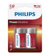 PHILIPS - PLAQUETTE PHILIPS POWER ALCALINE PILA C LR14 * 2