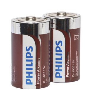 PHILIPS - BLISTER POWER ALCALINE PILA D LR20 * 2