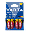 VARTA - MAX POWER PILE ALCALINE AA LR6 4 UNITÉ