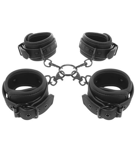 FETISH SUBMISSIVE - ENSEMBLE DE MENOTTES POUR MAINS ET CHEVILLES AVEC DOUBLURE EN NOPRÈNE