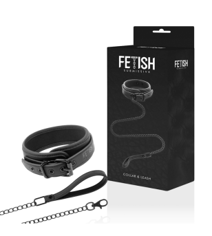 FETISH SUBMISSIVE - COLLIER CHAÎNE DOUBLURE EN NOPRÈNE