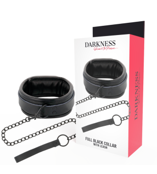 DARKNESS - COLLIER NOIR AVEC CHAÎNE