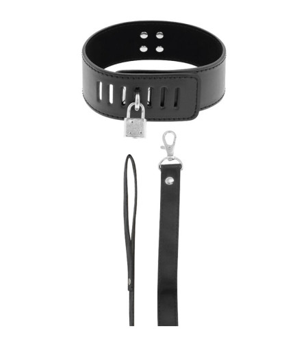 DARKNESS - COLLIER BDSM AVEC SERRURE NOIRE