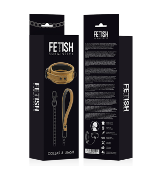 FETISH SUBMISSIVE ORIGEN - COLLIER DOUBLÉ EN NÉOPRÈNE AVEC CHAÎNE