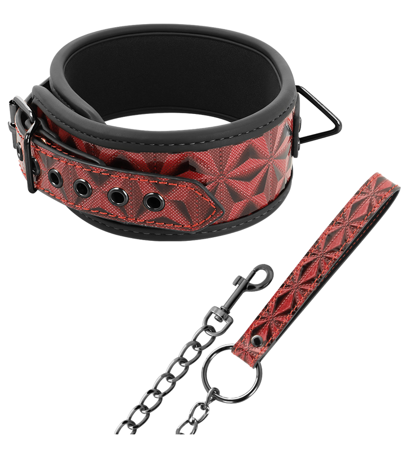 BEGME - COLLIER EN CUIR VÉGAN PREMIUM ÉDITION ROUGE AVEC DOUBLURE EN NÉOPRÈNE