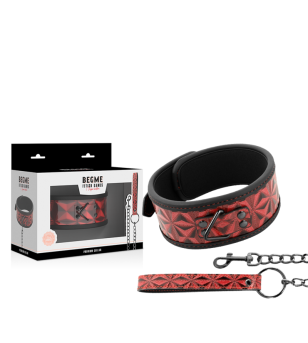 BEGME - COLLIER EN CUIR VÉGAN PREMIUM ÉDITION ROUGE AVEC DOUBLURE EN NÉOPRÈNE