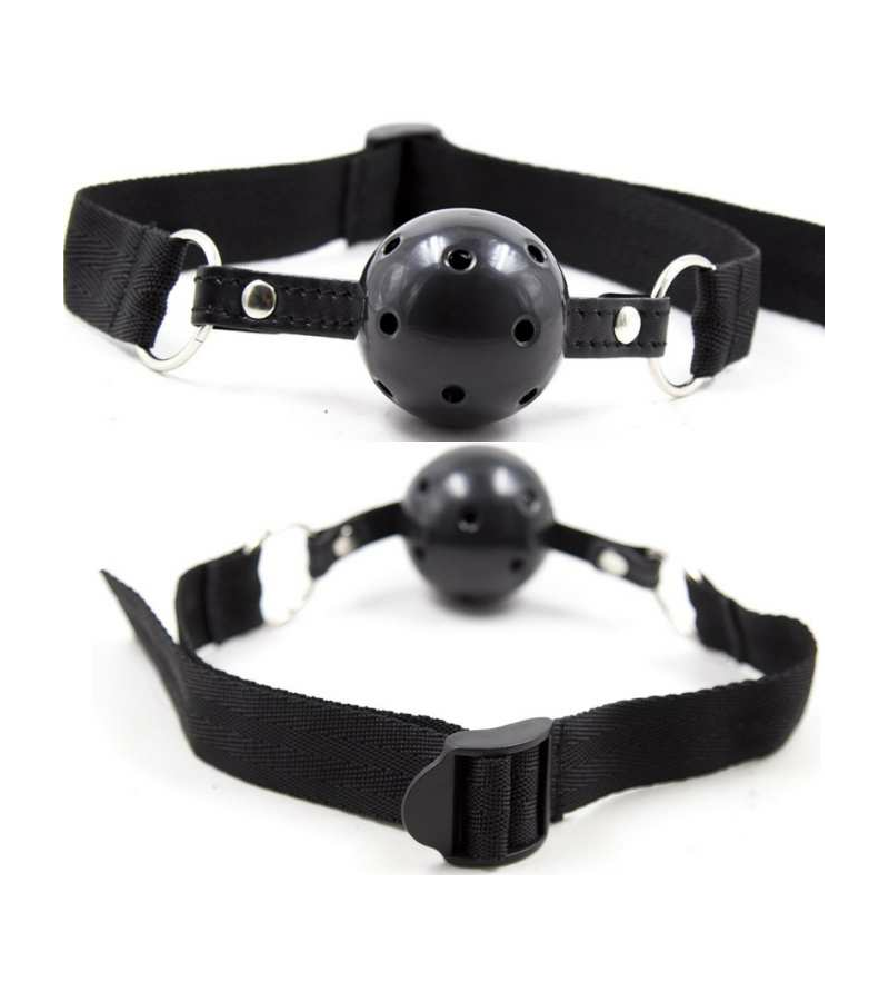 OHMAMA FETISH BALL GAG RESPIRANT EN TISSU NOIR