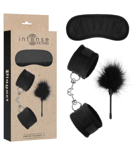 INTENSE - FETISH PLAYSET ÉROTIQUE 2 AVEC MENOTTES, MASQUE AVEUGLE ET TICKLER