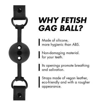 FETISH SUBMISSIVE BONDAGE - BÂILLON À BOULE EN SILICONE RESPIRANT