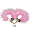 ADRIEN LASTIC - MENOTTES EN MÉTAL À PLUMES ROSE