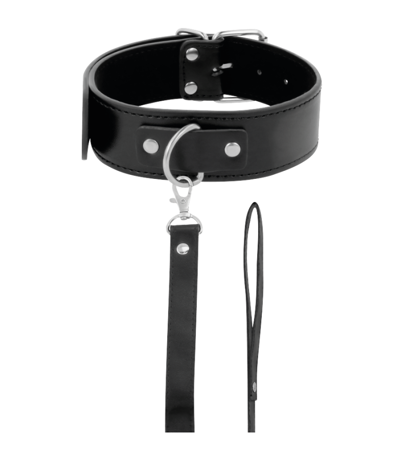 DARKNESS - COLLIER DE POSTURE AVEC CHAÎNE EN CUIR